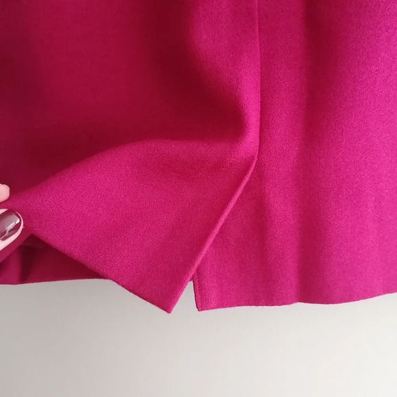 Vintage Magenta 100% Pure Virgin Wool Skirt with Pockets and Pleats 6 - Picture 10 of 16